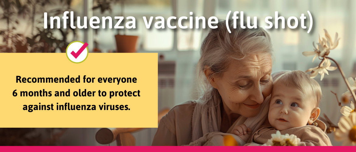 Recommended for everyone 6 months and older to protect against influenza viruses.