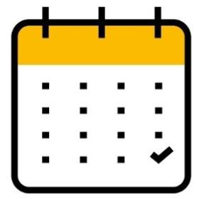 An icon of a calendar with the last day checked off.